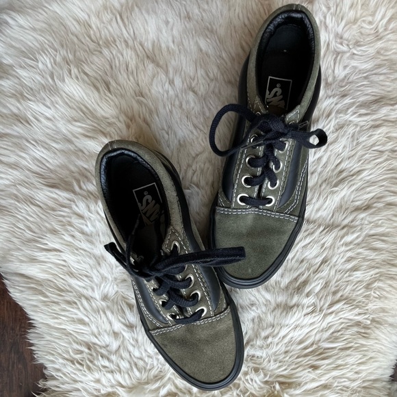 Chunky Filmore platform sole Vans army green sneakers women’s 8 men’s 6.5 - Picture 3 of 5